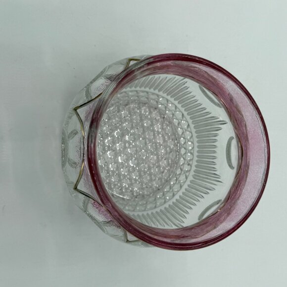 Antique EAPG US Glass Manhattan Maidens Blush Spoon Holder 4" - Picture 7 of 10